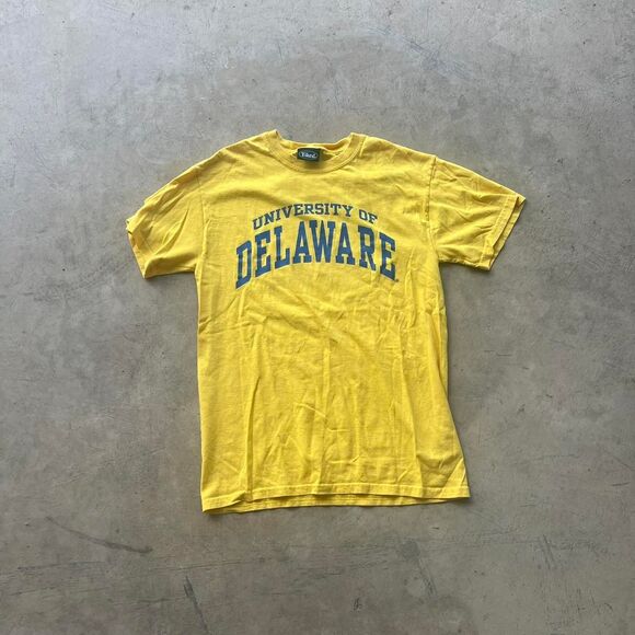 University of Delaware Graphic tee Yellow 2000s Mens size S - Picture 1 of 3